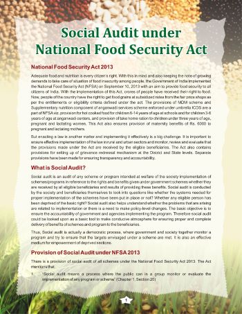 Social Audit Under National Food Security Act