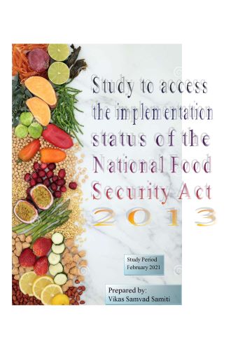 Study to Access the Implementation Status of the National Food Security Act-2013